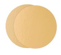 Be Your Packer Cake Boards 12" (30cm) - Decorative Round Cardboard Pastry Base - 0,6 mm Thick - Double Sided Gold and Dark Gold - 10 Pack