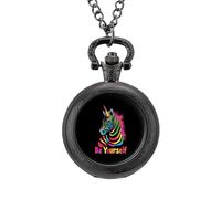 Be Yourself LGBTQ Rainbow Classic Quartz Pocket Watch Vintage Men's Pocketwatch with Chain Christmas Gifts for Father Husband Boyfriend