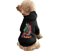 Be Yourself LGBTQ Rainbow Pet Suit with Hat Soft Dog Hoodies Breathable Cat Dogs Sweatshirts Outfit M
