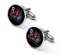 Be Yourself Men's Cufflinks Tuxedo Cuff Links Dress Shirt Tie Accessories for Business Weddings