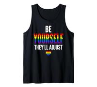 Be Yourself They'll Adjust Gay Pride LGBTQ Ally Rainbow Flag Tank Top