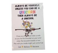 'Be Yourself..Unicorn' Wish Bracelet - Motivational Uplifting Gift - Charm Bracelet - Friendship, Love, Support, Strength, Fun