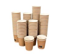 Be4Ever 100 Pack Takeaway Coffee Cups | Disposable Insulated Triple Wall Ripple Kraft Paper Coffee Cups for Takeaway Coffee, Tea or hot Liquids | Pack of 100 Brown 8oz (8oz (Pack of 100))