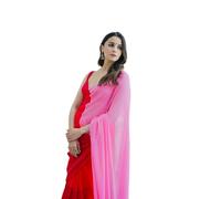 BE4ME.COM Alia Bhatt Wear Bollywood Chiffon Sari - Partywear Saree, Multi-2, Free