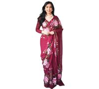 BE4ME.COM Ready to Wear Floral Georgette Saree for Women Pre-Stitched Pre-Draped 1-Min Sarei with Unstitched Blouse