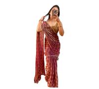 BE4ME.COM Trending Gold Two-Tone Fandy Silk Saree with Designer Border - Viral Insta Party Wear Sari