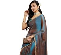 BE4ME.COM Trending Gold Two-Tone Fandy Silk Saree with Designer Border - Viral Insta Party Wear Sari