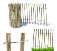 be4nature Hazel & Chestnut Picket Fence 1m x 70cm Height, 8-10cm Gap, Roll Fence, Garden Fence, Chicken Fence, Wooden Border