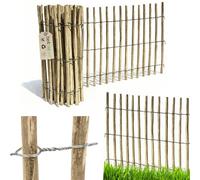 be4nature Hazel & Chestnut Picket Fence 5m x 80cm Height, 8-10cm Gap, Roll Fence, Garden Border, Dog Fence, Wooden Fence, Natural