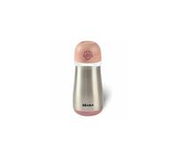 BÉABA, 2 in 1 Childrens Stainless Steel Bottle, Bottle/Glass Function, Push Button for Easy Opening, Solid, Healthy,