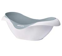 Béaba - Baby Bath - Non-slip and Comfortable - Ergonomic and Multi-Functional - Soft and Flexible Material - Drain Plug - Camélé'O - Made in France - Grey