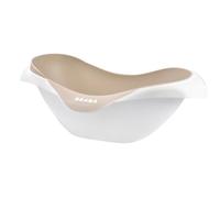 BÉABA, Baby Bathtub, Anti-Slip and Comfort, Made in France, Soft and Flexible Material, Multifunction, Ergonomic, Drain Plug, Camélé'O, Clay Earth