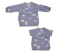 BÉABA, Baby Bib, Catcher Bib, Nursery Bib, Waterproof, Elastic Bib, Detachable Long Sleeves, Food Catcher Pocket, Easy to Clean, Evolving Design, Adventure