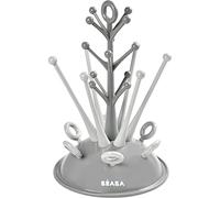 BÉABA - Baby Bottle rack - For drying 6 bottles and accessories - Removable water collection tray - Practical and clever - Grey