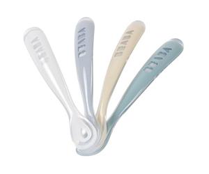 Béaba - Baby Spoons - Silicone Weaning Spoon - Set of 4-1st Stage - Rainbow