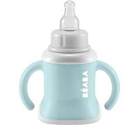 Béaba Baby Training Cup, Bottle/Water Bottle/Cup Function, Non-Leak, Easy Grip, Ergonomic, Straw, Evoluclip 3 in 1, Cap, Airy Green