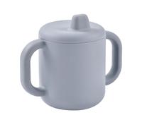 Béaba Baby Training Cup, Toddler - Bottle & Cup Function, 100% Silicone, Wide Handles for Easy Grip, Ergonomic Design, Soft Spout - Pebble