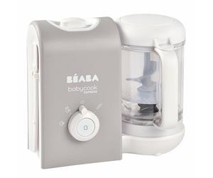 BEABA, Babycook Express,4 in 1 Baby Food Processor,Food Blender, Express Cooking 15min, Customized Mixing, Healthy and Gentle Steaming, Defrosting, Homogeneous Texture, Capacity 1 250 ml-Grey-UK Plug