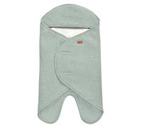 Béaba Babynomade Double Polar Fleece, Baby Winter Blanket, Car Seat/Pram/Sat Compatible, Soft, Warm, Water Repellent, Breathable, Harness Passage, Sage Green/White,0-6 Months