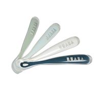 BEABA Baby's First Foods Spoon Set Original Silicone Baby Spoons Baby Essentials Baby Spoons Pack of 4 Baby Gift Set BPA Lead & Phthalate Free R