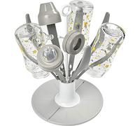 Béaba - Foldable Baby Bottle Rack - for Drying 8 Bottles and Accessories - Compact and TransPortable - Baby - Grey