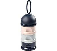 BÉABA - Formula Dispenser - Storage for Baby Milk Powder - Stackable - 3 Compartments - 100% airtight - Long-term use as a snack Box - Pink/Blue/Grey