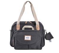 BÉABA, Geneva Changing Bag, Modular, Large Capacity, Multiple Storage compartments, Removable Front Pocket, Changing mat, Insulated Lunch Pocket, Stroller Attachment System, Dark Chiné Grey