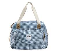 BÉABA - Genève II - Baby Changing Bag - Diaper Bag for Babies and Newborn - Large capacity - Baby Changing Mat - Isothermal lunch pouch - Buggy attachment system - Print blue