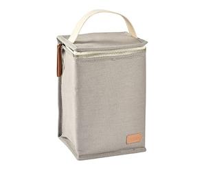 BEABA, Isothermal Baby Food Pouch, Large Size Bottle Storage, Large Capacity, Carries a Complete Meal, Soft Material, Foldable, Waterproof Fabric, Pearl Grey