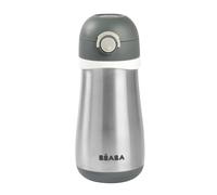BEABA Kids Stainless Steel Insulated Water Bottle, Kids Water Bottle, Toddler Thermos with Spill Proof Spout and Close Top, Perfect for Travel, (Rose)