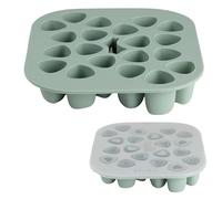 BÉABA, Mini Multiportions Silicone Baby Food Freezer Mould, Premium Quality, Oven, Microwave and Freezer Safe, 20 Individual Compartments, Airtight Lid, 20 x 35 ml, Sage Green