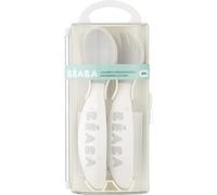 Béaba - Set of 2 Learning Cutlery Ergonomic 2 - Year of Age, from 8 Months - Baby-Friendly - Suitable for Right and Left-Handed Users - Includes Transport Box - Light Mist