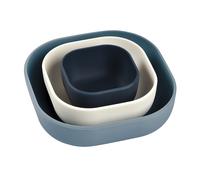 BEABA, Set of 3 Stackable Silicone Bowls, Baby Meal Set, Childrens Silicone Dinnerware Set, Nestable, Evolutive, Ergonomic, Healthy Silicone Material