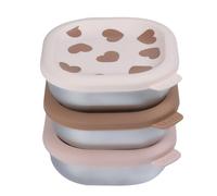 BÉABA, Set of 3 Stainless Steel Baby Food Containers, Evolving Portions for Purées & Snacks, Airtight, Unbreakable, Microwave & Freezer Safe, BPA-Free, Odour-Free, Durable Storage Pots, 250 ml, Love