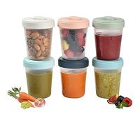BÉABA, Set of 6 Storage Pots, Interlocking, Stackable Pots, Baby food storage container, 100 Percent Airtight, Freezable, Breast Milk, 6 x 250 ml
