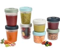 BÉABA, Set of 8 Storage Pots, Interlocking, Stackable Pots, Baby food storage