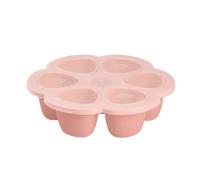 BÉABA, Silicone Multi-Containers, Premium-Quality for Baby, Extreme Heat Resistance, Oven and Microwave, 6 Separate Sections, Airtight Lid, Made in Italy - 6x90 ml - Pink