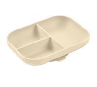 BÉABA Silicone Divided Plate with Suction Base, Clay | Non-slip, High sides, Food-grade silicone, Microwave, Dishwasher, Freezer safe, Unbreakable, Easy to clean