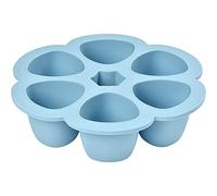 Béaba Silicone Multi-Containers, Premium-Quality for Baby, Extreme Heat Resistance, Oven and Microwave, 6 Separate Sections, Airtight Lid, Made in Italy - 6x150 ml - Blue