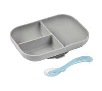 Béaba Silicone Suction Compartment Plate Grey