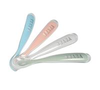 BEABA Silicone Weaning Spoons Set of 4 - Eucalyptus - First Stage Infant Feeding