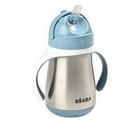 BEABA Stainless Steel Straw Sippy Cup, 8.5 oz (Rain)