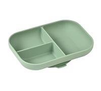 Béaba - Suction Compartment Silicone Plate, Anti-Slip, Healthy and Durable, Dishwasher Compatible, Microwave, Freezer, Easy Care, sage Green