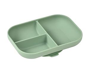 Béaba - Suction Compartment Silicone Plate, Anti-Slip, Healthy and Durable, Dishwasher Compatible, Microwave, Freezer, Easy Care, sage Green