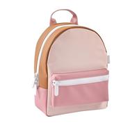 BEABA, Toddler Baby Backpack Preschool, Ideal Daycare, 2 Pockets, First Name Label, Gum Effect, Large Zip, Adjustable Handles, Padded Back, Waterproof, Modern, Robust, Easy to Clean, Faro Dusty Pink