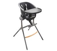 Béaba Up&Down High Chair, Made in France, Ergonomic, Evolutive Removable Lunch Table, Adjustable 6 Heights, Comfortable, Design, Robust Materials, Dark Grey
