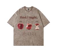 Beabadoobee Take A Bite T-Shirt - Indie Pop Vintage Style Tee for Men & Women - Aesthetic Y2K Music Merch (Khaki,M)