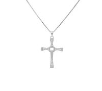 BEABAG Speed and Passion Cross Pendant Necklace Dominic Toretto 925 Silver Chain Men's Stainless Steel Cross Neck Pendant Jewelry Xmas Thanksgiving Gifts Unisex