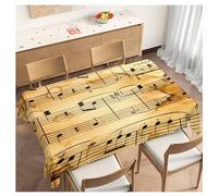 Beabes Tablecloth Music Notes 52 X 70 Inch, Retro Musical Piano Music Sheet Oblong Table Cloths Anti-Shrink Decorative Table Cover for Kitchen Dinning Tabletop Outdoor Picnic BBQ
