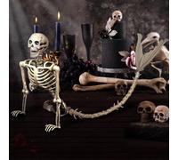 BEABOO 84Inches/7Ft Mermaid Halloween Life Size Skeleton Pose-N-Stay Posable Movable Joints Hanging for Halloween Decoration Decor Spooky Scene Party Favors
